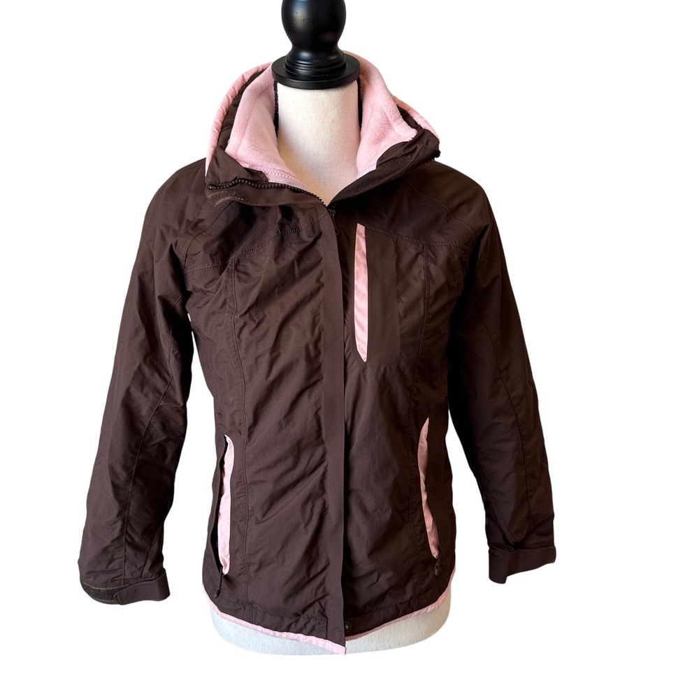 Columbia Bugaboo Interchange 3-in-1 Girls XL Brown Pink Omni-Tech Ski Jacket